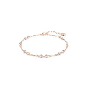 Remix Collection strand, Round cut, clear, Rose gold-tone finish