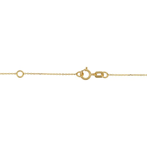 14k Yellow Gold Crescent Moon Adjustable Length Anklet (fits 9 or 10 inch) - Image 3