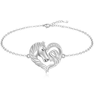 Horse Ankle Bracelet Horse Bracelets for Women Horse Anklet Anklets Sterling Silver Horses Lovers Jewelry Gifts